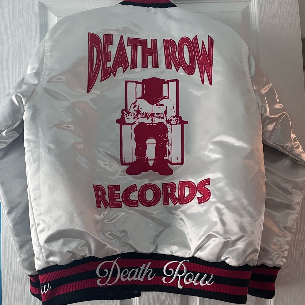 Death Row Records Headgear Classics White and Red Bomber Jacket